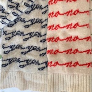 J. Crew intarsia yes/no sweater